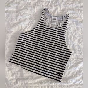 Victoria's Secret PINK Striped Cropped Racerback Tank Top